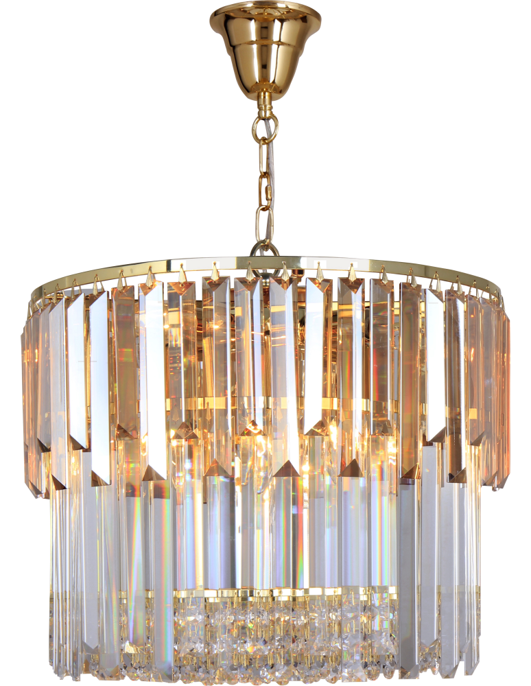 Glamour pendant lamps - Zuma Line Camille Pendant Lamp Gold/Bright+Amber 19101/8. - product kolory-swiatla.pl 4