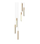 Wooden pendant lamps - Zuma Line Eliot Pendant Lamp Light Wood/Matte Black Md4768-6-3Bmt - product 3