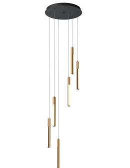 Zuma Line Eliot Lampa Wisząca Jasne Drewno/ Czarny Mat Md4768-6-3Bmt