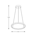 Pendant lamps circles - Zuma Line Breno Pendant with Light Colour Switch 3000K/4000K/6000K Gold 2023201-GD60. - product 2