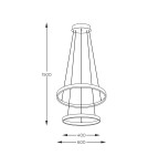 Pendant lamps circles - Zuma Line Breno Pendant with Light Colour Switch 3000K/4000K/6000K Gold 18140GD-2. - product 2