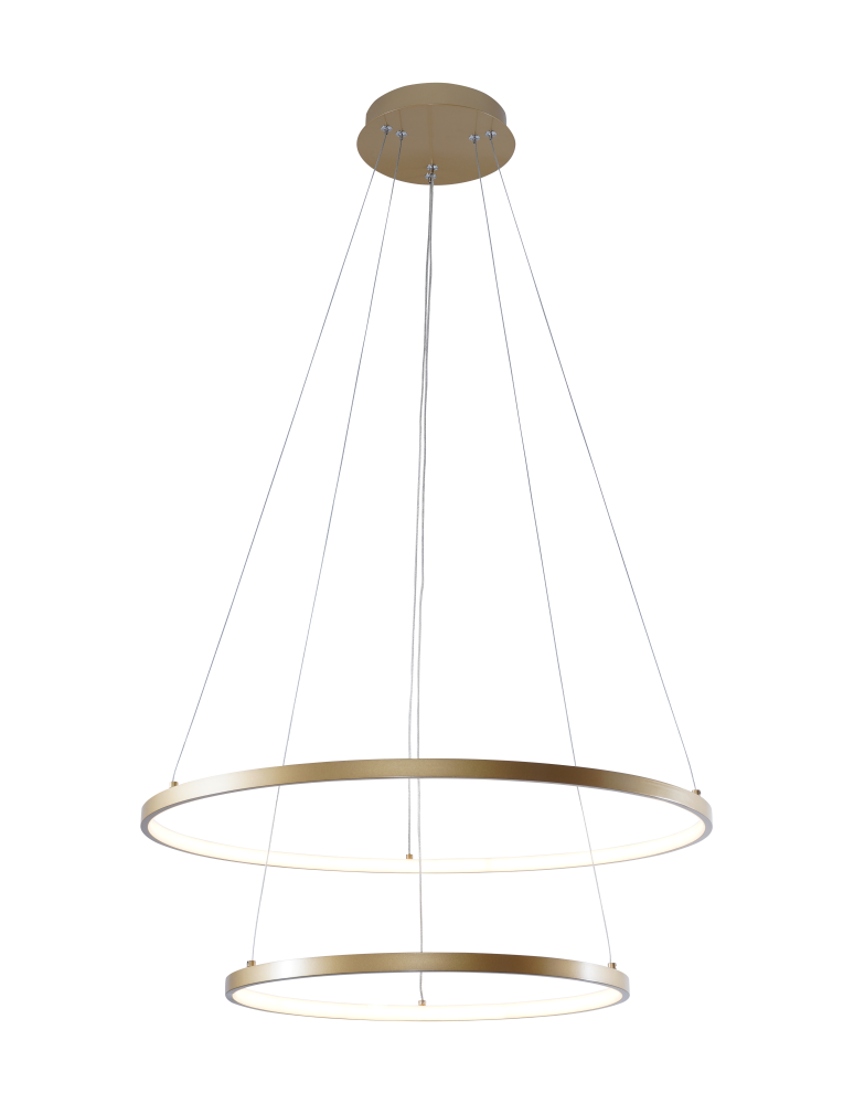 Pendant lamps circles - Zuma Line Breno Pendant with Light Colour Switch 3000K/4000K/6000K Gold 18140GD-2. - product kolory-swiatla.pl 4