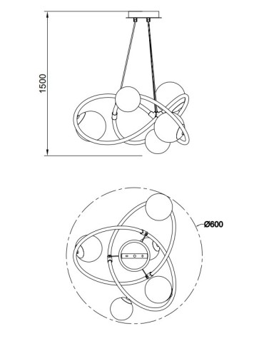 Zuma Line Arlon Pendant Lamp Matte Gold/Smoky Grey Glass/Amber Glass Md4922-5-Egbdn - product 2