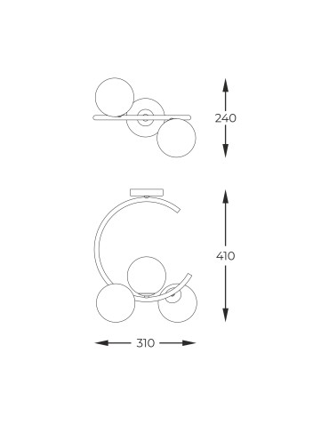Zuma Line Molecule French Gold Ceiling Lamp C0454-03Q-F7Aa. - product 2