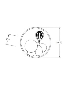 Zuma Line Focus Children's Ceiling Lamp 3-stage dimmable Color MX4148-1-DWFD. - product 2