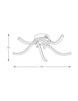 Zuma Line Focus Ceiling Light with Light Colour Switch 3000K/4000K/6000K Chrome 20023-5CCH. - product 2