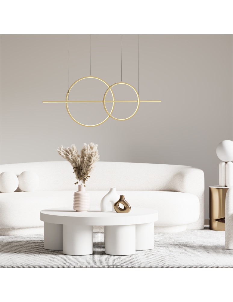 Pendant lamps over the island - Zuma Line Cholet French Gold Pendant Lamp Md7358-2A-3Gt. - product kolory-swiatla.pl 4
