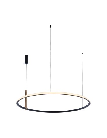 Zuma Line Claud Pendant Ring with Light Colour Switch 3000K/4000K/6000K Black/Wood 22808-Wood. - product 2