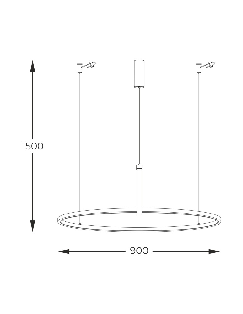 Pendant lamps circles - Zuma Line Claud Pendant Ring with Light Colour Switch 3000K/4000K/6000K Black/Wood 22808-Wood. - product kolory-swiatla.pl 3