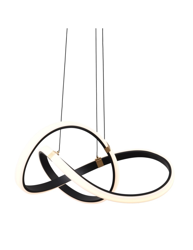 LED pendant lamps - Zuma Line Indigo Pendant Lamp Black Matte/Gold Md9717-1-3Bgd - product kolory-swiatla.pl 2