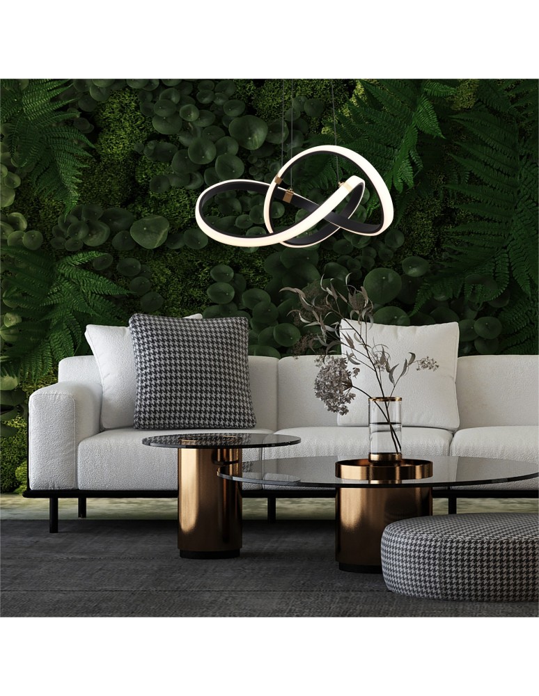 LED pendant lamps - Zuma Line Indigo Pendant Lamp Black Matte/Gold Md9717-1-3Bgd - product kolory-swiatla.pl 3