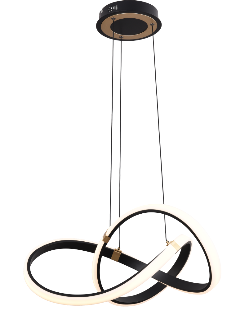 LED pendant lamps - Zuma Line Indigo Pendant Lamp Black Matte/Gold Md9717-1-3Bgd - product kolory-swiatla.pl 4