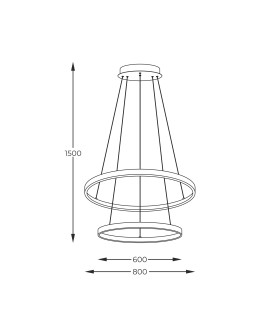 Zuma Line Breno Pendant with Light Colour Switch 3000K/4000K/6000K Black 2023200-BK. - product 2
