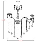 Lampy wiszące - Zuma Line Chateau Lampa Wisząca Chrom/Przezroczysty+Dymiony 17801/10+5 - produkt 3