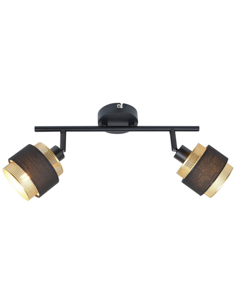 Spotlight ceiling lamps - Italux Renez Spotlight/Spot Black, gold, fabric 2xE14 4W SPL-95820-2 - product kolory-swiatla.pl 1