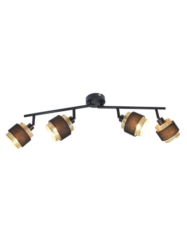 Italux Renez Spotlight/Spot Black, gold, fabric 4xE14 4W SPL-95820-4