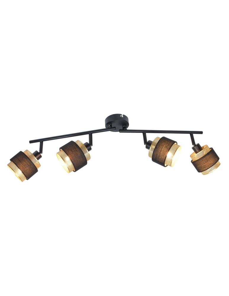 Spotlight ceiling lamps - Italux Renez Spotlight/Spot Black, gold, fabric 4xE14 4W SPL-95820-4 - product kolory-swiatla.pl 1