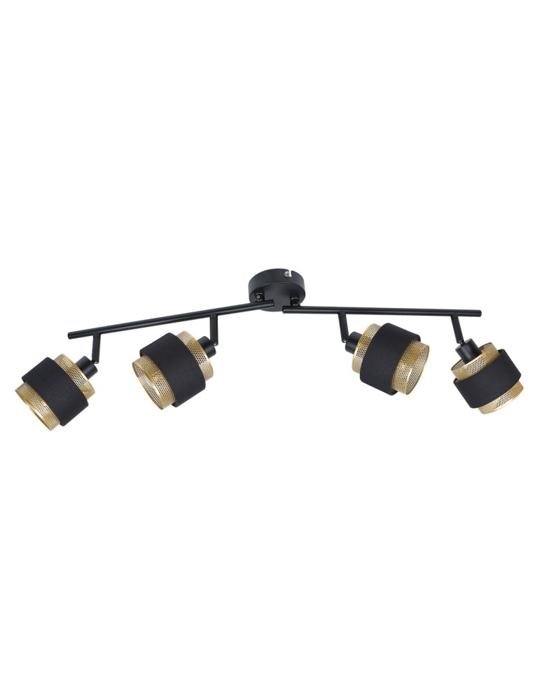 Spotlight ceiling lamps - Italux Renez Spotlight/Spot Black, gold, fabric 4xE14 4W SPL-95820-4 - product kolory-swiatla.pl 2