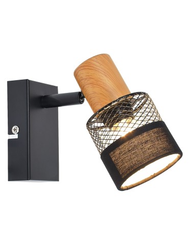 Italux Coletta Spotlight/Spot Black, wood, fabric 1xE14 4W SPL-90110-1