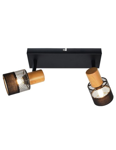 Italux Coletta Spotlight/Spot Black, wood, fabric 2xE14 4W SPL-90110-2