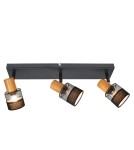 Spotlight ceiling lamps - Italux Coletta Spotlight/Spot Black, wood, fabric 3xE14 4W SPL-90110-3 - product 1
