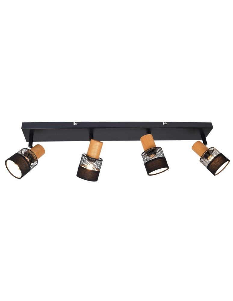 Spotlight ceiling lamps - Italux Coletta Spotlight/Spot Black, wood, fabric 4xE14 4W SPL-90110-4 - product kolory-swiatla.pl 1