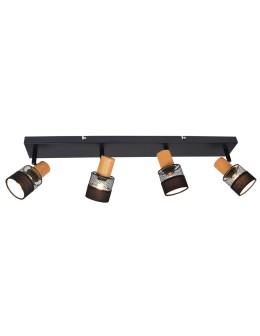 Italux Coletta Spotlight/Spot Black, wood, fabric 4xE14 4W SPL-90110-4