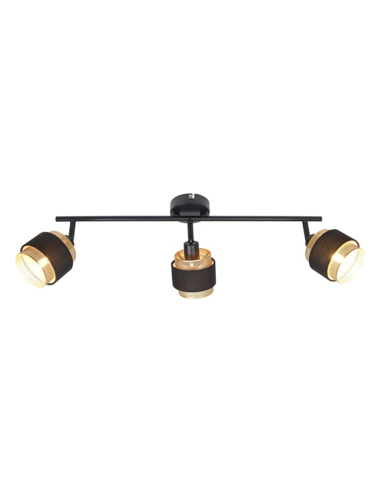 Spotlight ceiling lamps - Italux Renez Spotlight/Spot Black, gold, fabric 3xE14 4W SPL-95820-3 - product kolory-swiatla.pl 1