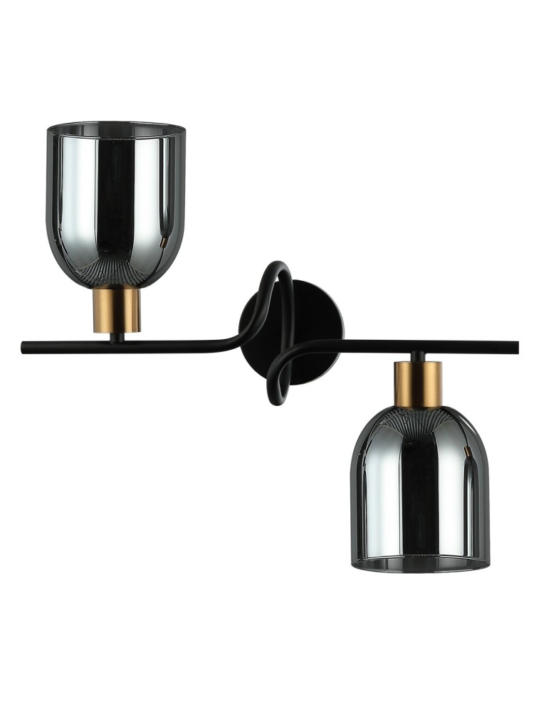 Wall lamps - Italux Servio Wall lamp Black 2xE14 40W WL-66892-2A-BK-SG - product kolory-swiatla.pl 1