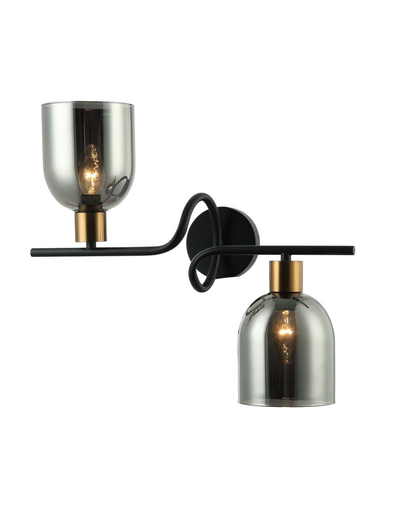 Wall lamps - Italux Servio Wall lamp Black 2xE14 40W WL-66892-2A-BK-SG - product kolory-swiatla.pl 2