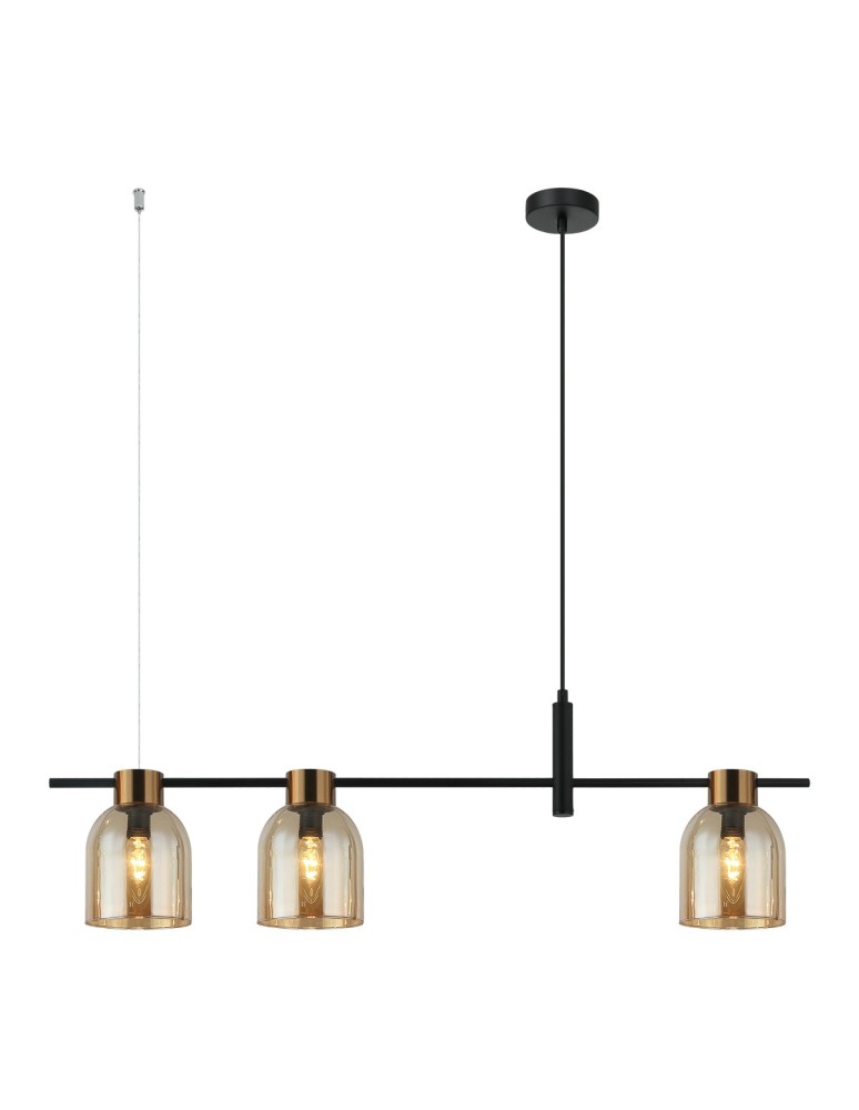 Pendant lamps over the island - Italux Servio Pendant Black 3xE14 40W PND-66892-3-BK-AMB - product kolory-swiatla.pl 2
