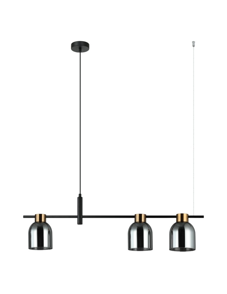 Pendant lamps over the island - Italux Servio Pendant Black 3xE14 40W PND-66892-3-BK-SG - product kolory-swiatla.pl 1