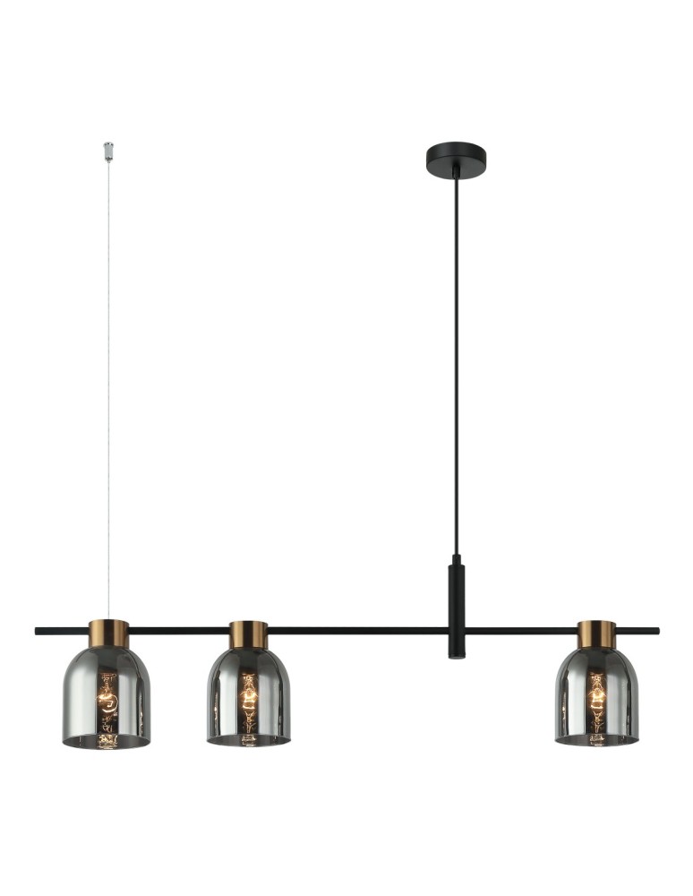 Pendant lamps over the island - Italux Servio Pendant Black 3xE14 40W PND-66892-3-BK-SG - product kolory-swiatla.pl 2