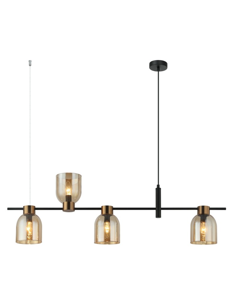 Pendant lamps over the island - Italux Servio Pendant Black 4xE14 40W PND-66892-4-BK-AMB - product kolory-swiatla.pl 2