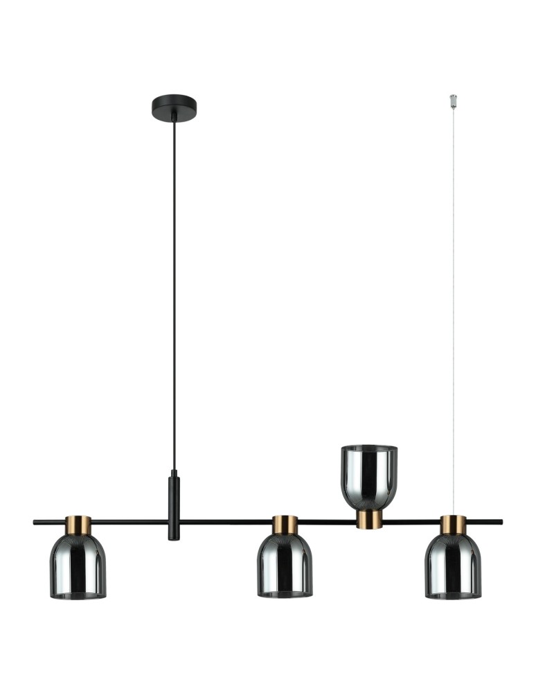 Pendant lamps over the island - Italux Servio Pendant Black 4xE14 40W PND-66892-4-BK-SG - product kolory-swiatla.pl 2