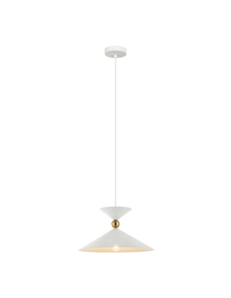 Single pendant lamps - Italux Quelto Pendant White 1xE27 40W PND-84432-1-WH - product kolory-swiatla.pl 1
