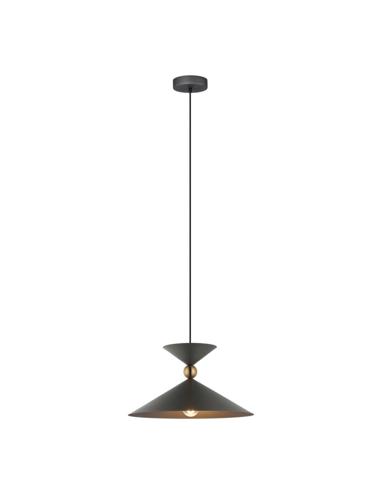 Single pendant lamps - Italux Quelto Pendant Grey 1xE27 40W PND-84432-1-GR - product kolory-swiatla.pl 2