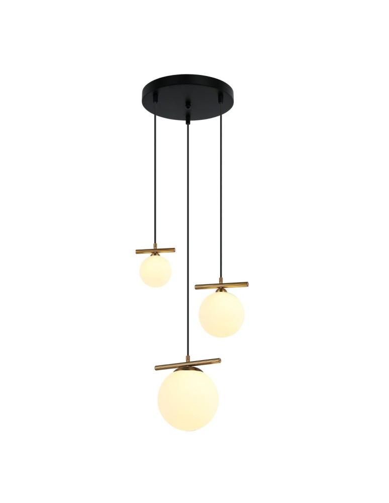 Triple pendant lamps - Italux Merseta Pendant Antique Bronze 3xE14, G9 E14 40W + G9 25W PND-463323A-BRO+W - product kolory-swiatla.pl 1