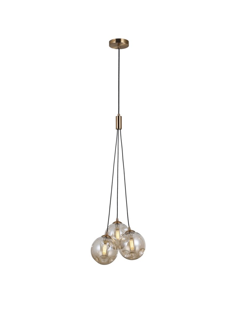 Triple pendant lamps - Italux Perlos Pendant Honey Brass 3xG9 5W PND-54456-3-HB-AMB - product kolory-swiatla.pl 2