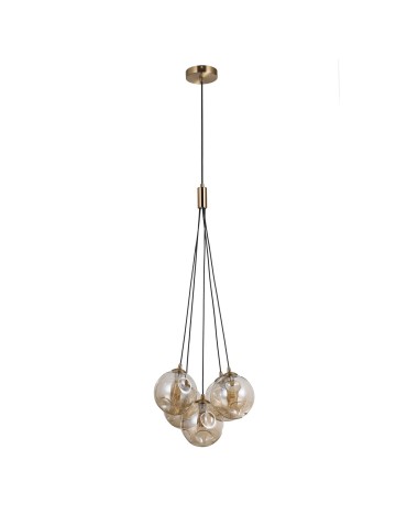 Italux Perlos Pendant Honey Brass 5xG9 5W PND-54456-5-HB-AMB