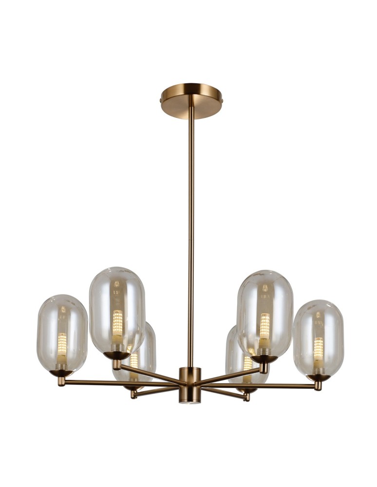 Chandeliers - Italux Perano Pendant Antique Bronze 6xG9 5W PND-4215-6-HBR - product kolory-swiatla.pl 1