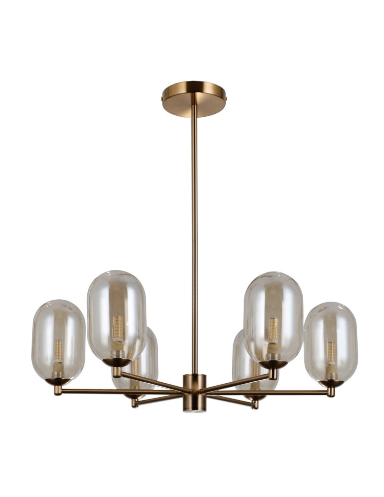 Chandeliers - Italux Perano Pendant Antique Bronze 6xG9 5W PND-4215-6-HBR - product kolory-swiatla.pl 2