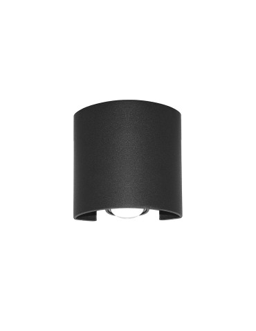 Italux Ortelo Zewnętrzna Ścienna Czarny piaskowany IP54 2xLED 2W 3000K OWL-451-1-BL