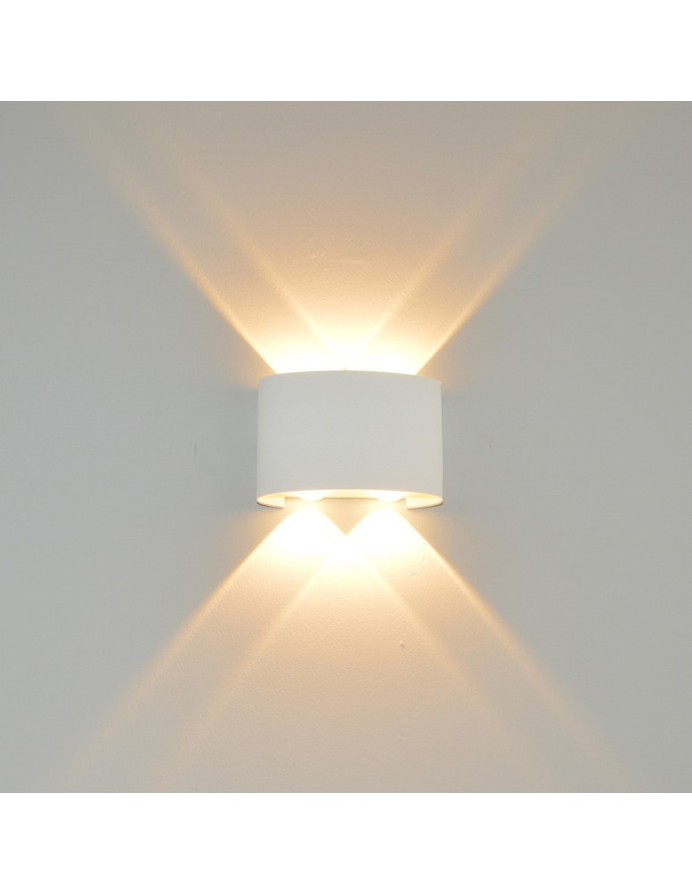 Outdoor wall lamps - Italux Ortelo Outdoor Wall Mounted White Sandblasted IP54 4xLED 4W 3000K OWL-6650-2-WH-3K - product kolory-swiatla.pl 2