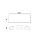 Outdoor wall lamps - Italux Ortelo Outdoor Wall Mounted White Sandblasted IP54 8xLED 8W 3000K OWL-6650-4-WH-3K - product 2