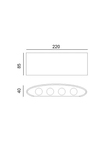 Italux Ortelo Zewnętrzna Ścienna Czarny piaskowany IP54 8xLED 8W 3000K OWL-451-4-BL - produkt 2