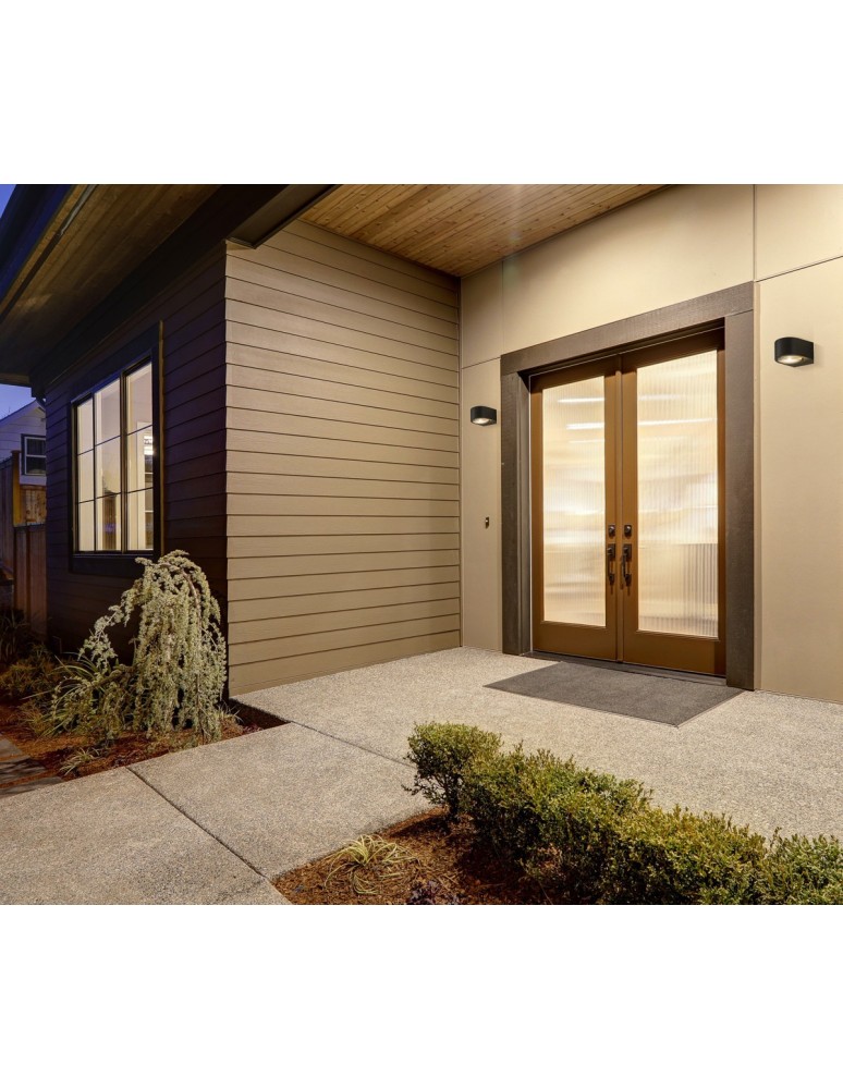 Outdoor wall lamps - Italux Pesaro 3K Outdoor Wall Mounted Black Sandblasted IP54 1xLED 5W 3000K OWL-8081-3K - product kolory-swiatla.pl 2