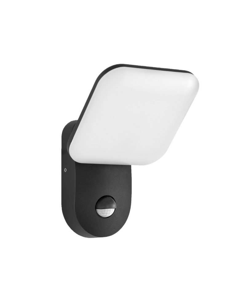Outdoor lights with motion sensor - Italux Nammi 4K D-sensor Outdoor Wall Mounted Black Sandblasted IP54 1xLED 12W 4000K OWL-6206-S-4K - product kolory-swiatla.pl 1