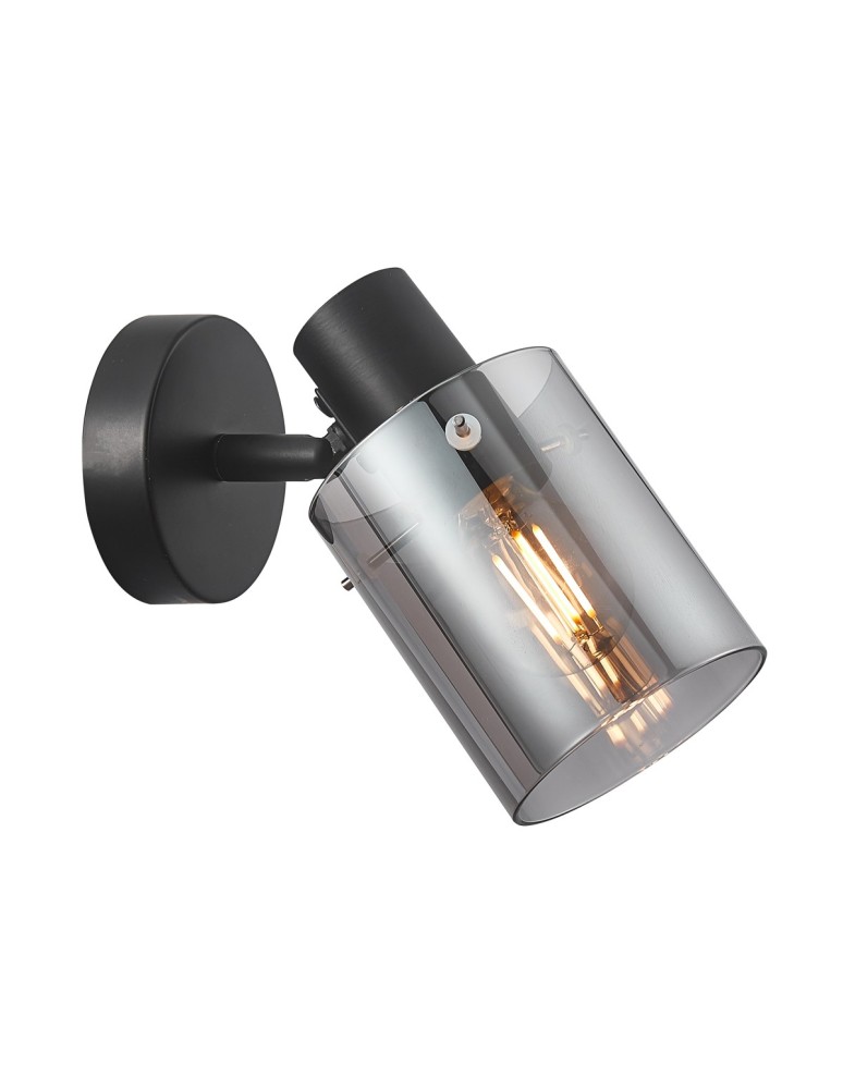 Italux Sardo Kinkiet Czarny, dymiony 1xE14 40W SPL-5581-1-BK-SG