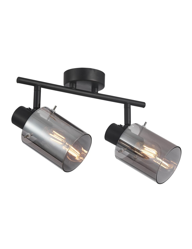 Spotlight ceiling lamps - Italux Sardo Spotlight/Spot Black, Smoked 2xE14 40W SPL-5581-2-BK-SG - product kolory-swiatla.pl 1